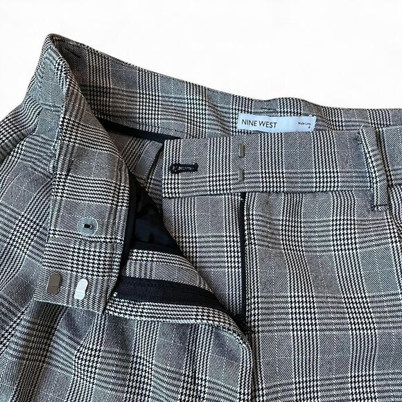 Nine West Black and White Wide Leg, High-Waist Trouser - Picture 5 of 8